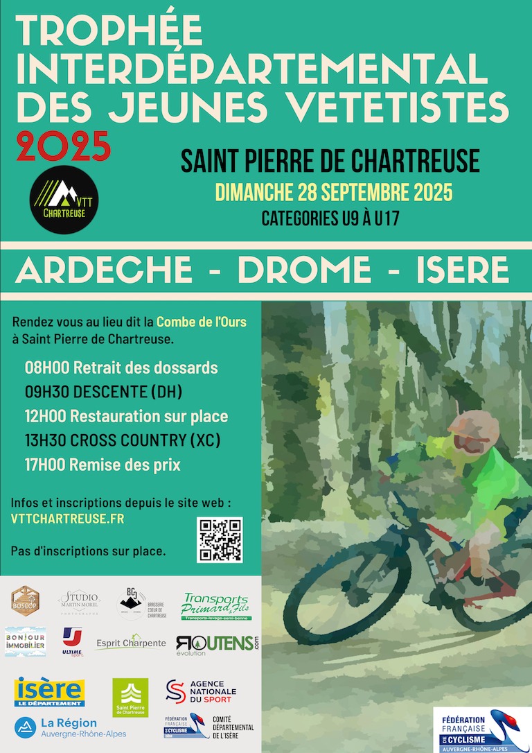 28 Septembre 2025 // le club VTT CHARTREUSE organise la prochaine manche du TIDJV à Saint Pierre de Chartreuse !